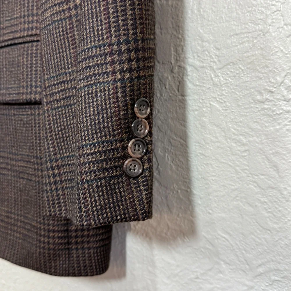 Vtg Oscar de la Renta Blazer Sport Coat 42 Plaid 80s 90s Wool Academia Old Money
